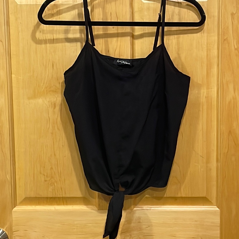 Loved 2 b loved skinny strap top XS pocket at chest tie at waist